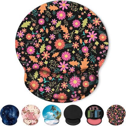 KONVINIT Ergonomic Mouse Pad with Wrist Rest, Small Mousepad with Non-Slip Rubber Base and Smooth Surface, Beach Mouse Pads for Desk, Office Desk Accessories