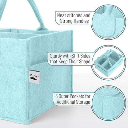 Mr. Pen- Baby Diaper Caddy Organizer, Gray, Medium, Nursery Storage Bin and Car Organizer for Diapers and Baby Wipes