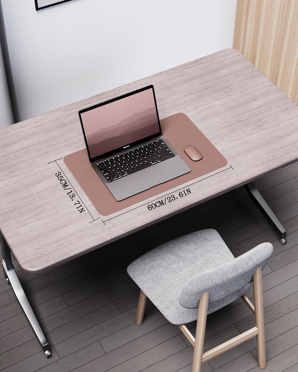 YSAGi Double-Sided Desk Pad, 31.5"x15.7"Leather Desk Mat, Eco Cork Desk Pad Protector,Large Mouse Pad,Waterproof Desk Blotter for Office/Home(Coffee)