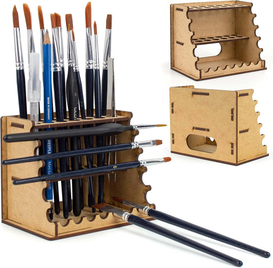 PROSCALE Brush Holder & Tool Organizer for Hobby, Miniatures & Art, Tabletop Paint Station Accessory for Brushes, Hobby Tools and Small Accessories, Clean Desk + Fast Access