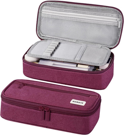 WEMATE Pencil Case, Large Storage Organizer, Makeup Bag, Teacher Must - have, Big Pencil Pouch, Marker Case for College