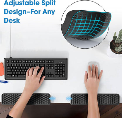 MEKASS L-Shaped Desk Wrist Rest Elbow, Forearm & Wrist Comfort Support for Table or Desk Edge, Non-Slip, Memory Foam Padding 2-Piece Set (Oval Black