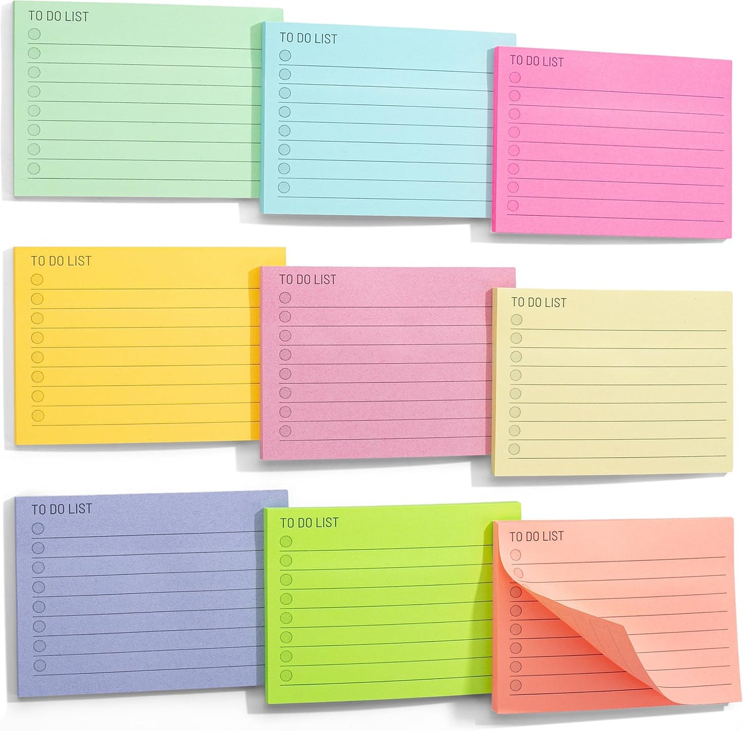Mr. Pen- to Do List Sticky Notes, 3” x 5”, 9 Pads, 360 Sheets, Lined Checklist Sticky Pads with Smooth Writing, Easy Peel-Off, Thick Paper for Planning, Office, School & Daily Tasks