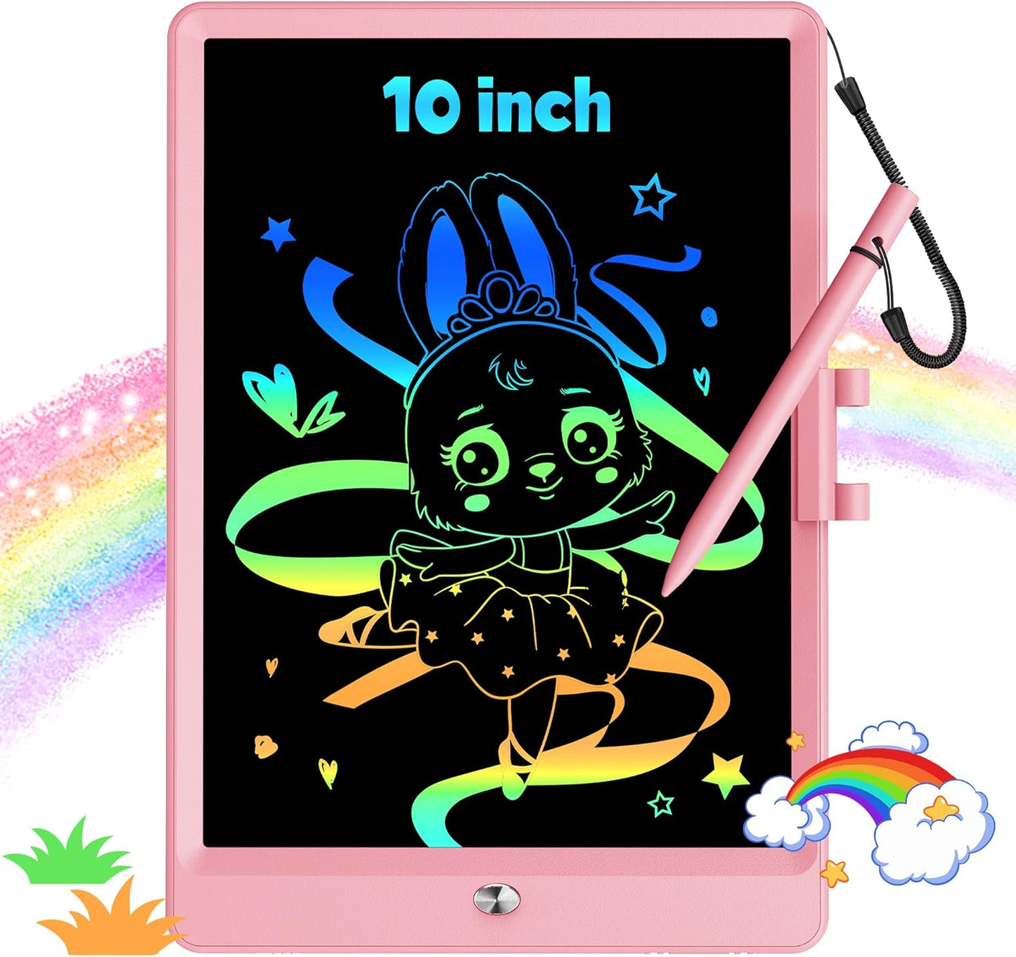 KOKODI 12 Inch LCD Writing Tablet with Anti-Lost Stylus, Erasable Doodle Board Colorful Toddler Drawing Pad, Car Travel School Games Toys for 3 4 5 6 7 8 Kids, Birthday Gift for Girls Boys Adults Blue