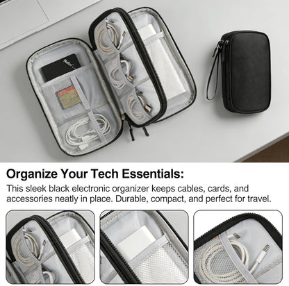 Travel Storage Box - Hard EVA Protective Cover for Mobile Power Bank, Charger, Cable, Phone and Accessories - Portable Storage Bag for Airplane, Business Travel, Home Furnishings