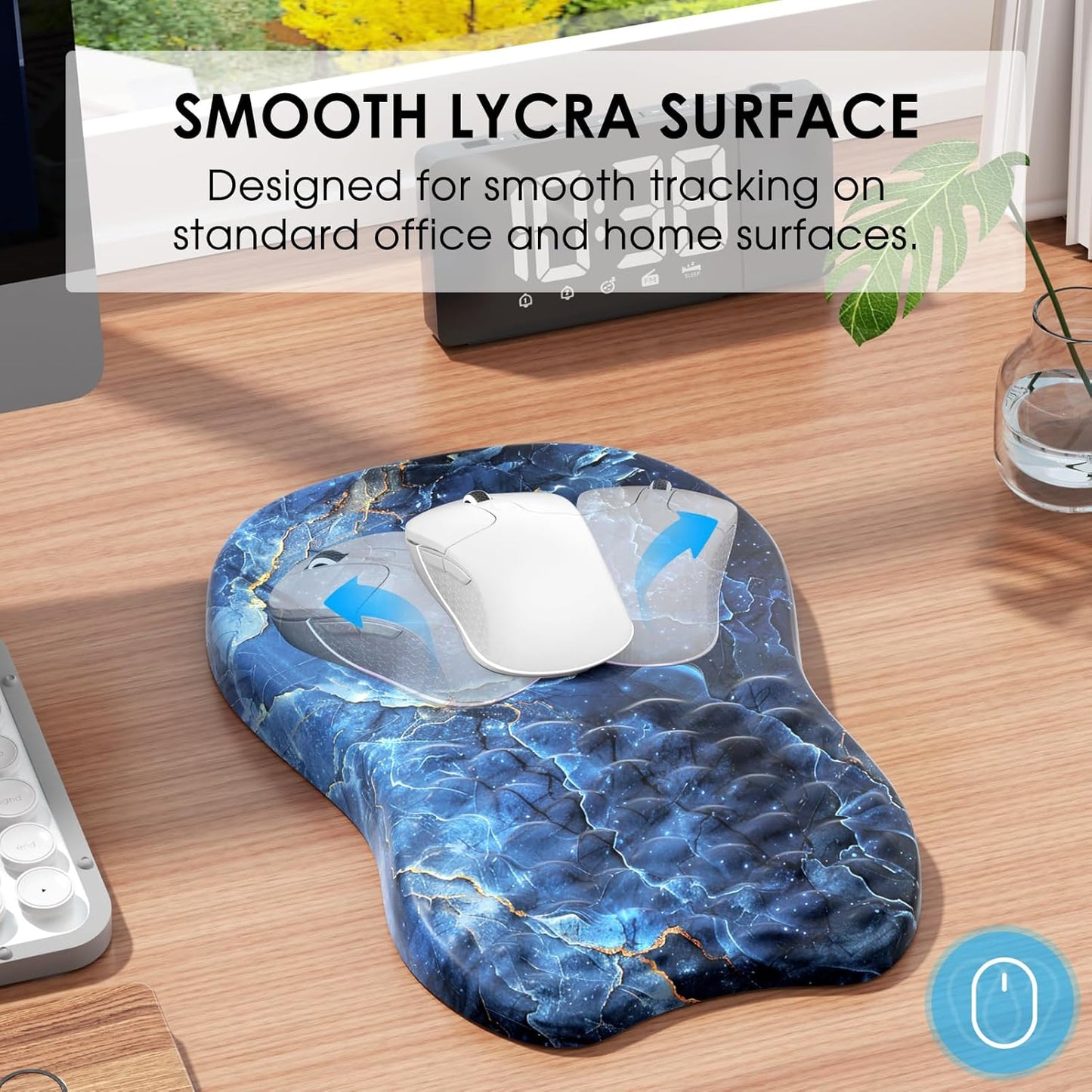 MROCO Ergonomic Mouse Pad with Wrist Support, Memory Foam Wrist Rest Mouse Pad, Non-Slip Base, Smooth Surface for Office & Home, Black