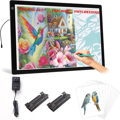 YINGWOND A1 Large LED Light Board for Diamond Painting, Tracing Copy Pad with Scale Eye Protection, Dimmable Brightness A1 Light Box for 5D Diamond Painting, Sketching, Animation
