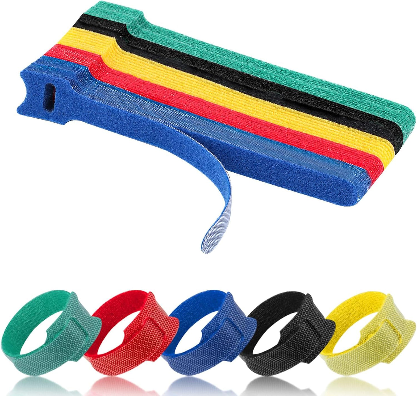25 Pcs Silicone Cable Ties, Reusable Cable Straps Wire Organizer, Cable Management Cord Organizer for Fastening Earphone Phone Charger Home Office Desk Kitchen Appliances Cable Cords Wires