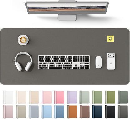 YSAGi Leather Desk Pad Protector, Large Mouse Pad, Non-Slip PU Leather Desk Blotter, Waterproof Writing Pad for Office and Home (31.5" x 15.8", Eggshell) - Colors A