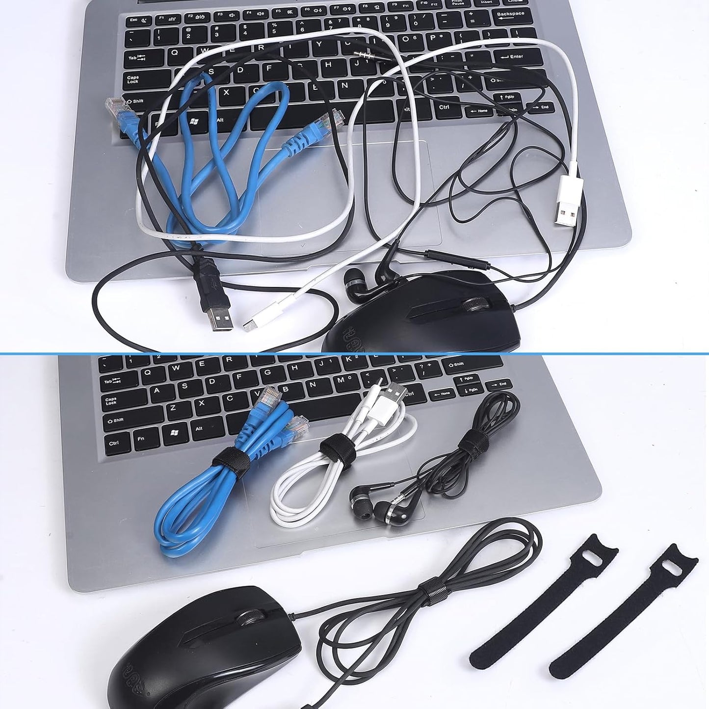 MVYC 120PCS 6 Inch Reusable Cable Ties Wire Ties Cord Organizer Cable Organizer Adjustable Management Black