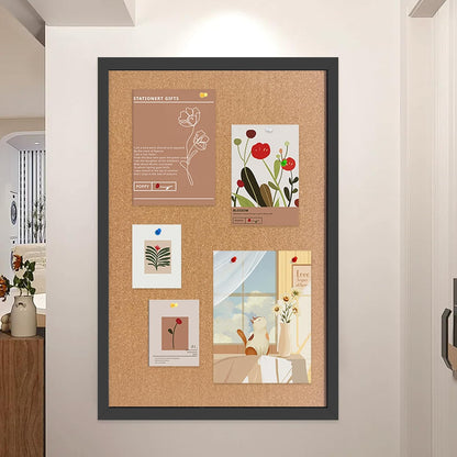 Cork Bulletin Board, 11x14 Inches Hanging Cork Board Wooden Framed with Pins for Wall, Dorm Room, Office, Home Decor – Natural Cork & Black Frame