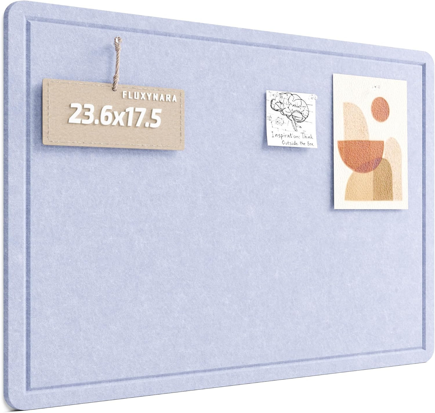 Fluxynara Bulletin Board, 23.6" x 17.5" Cork Board Alternative with 12 Safe Removable Adhesive Tabs, Foldable Felt Pin Board for Home Office, Classroom, Bedroom,Entryway for Walls—Sage