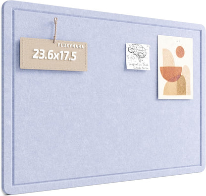Fluxynara Bulletin Board, 23.6" x 17.5" Cork Board Alternative with 12 Safe Removable Adhesive Tabs, Foldable Felt Pin Board for Home Office, Classroom, Bedroom,Entryway for Walls—Sage
