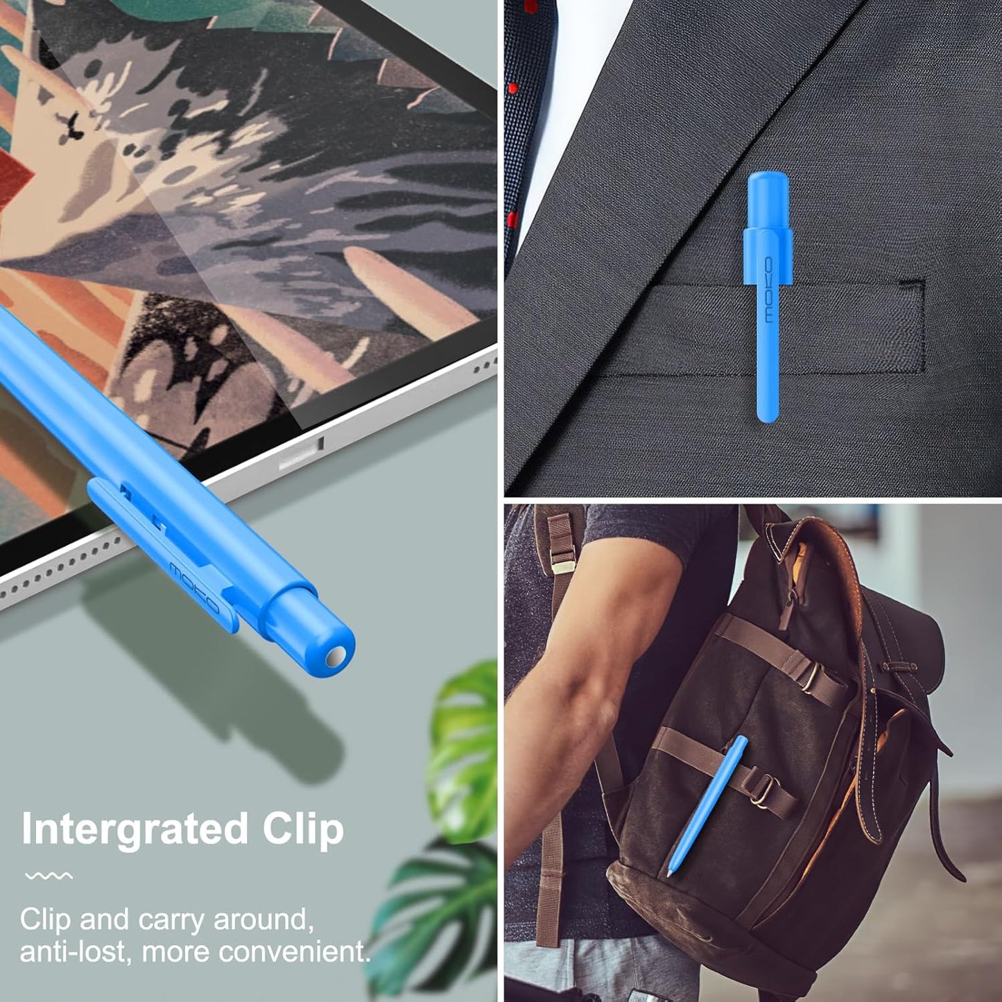 MoKo Holder Case Compatible with Apple Pencil 2nd Generation, Retractable Protective Apple Pencil Cover with Sturdy Clip, Hard PC Apple Pencil Case, Support Double-Tap, Dark Purple