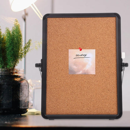 Office Cork Board Message Board 12.20X9.05In Desktop Bulletin Reminder with Aluminum Frame Stand for Home Study Workspace