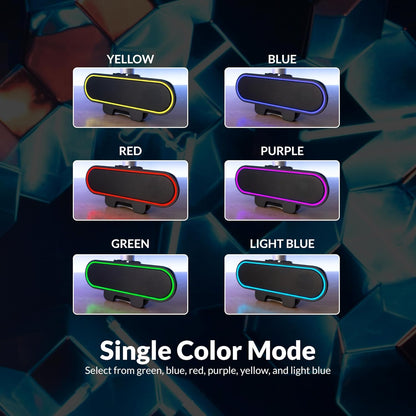 Cyber Acoustics USB Speaker Bar with LED Lights (CA-2890GX) – USB Powered Speaker Bar for PC and Mac, Dynamic LED Lights Sync to Music, Clamps to Monitors up to 1.5 Inches, Great for Music and Gaming