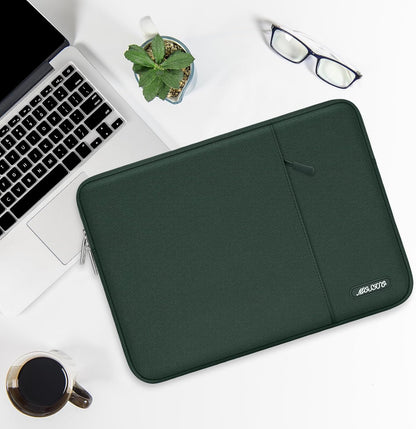 MOSISO Laptop Case 13.3 inch, 13-13.3 inch Laptop Sleeve Compatible with MacBook Air/Pro 13/Pro 14 M5 M4 M3 M2 M1, HP Dell ASUS Lenovo,Polyester Vertical Computer Sleeve Bag with Pocket, Antique Green - Colors A