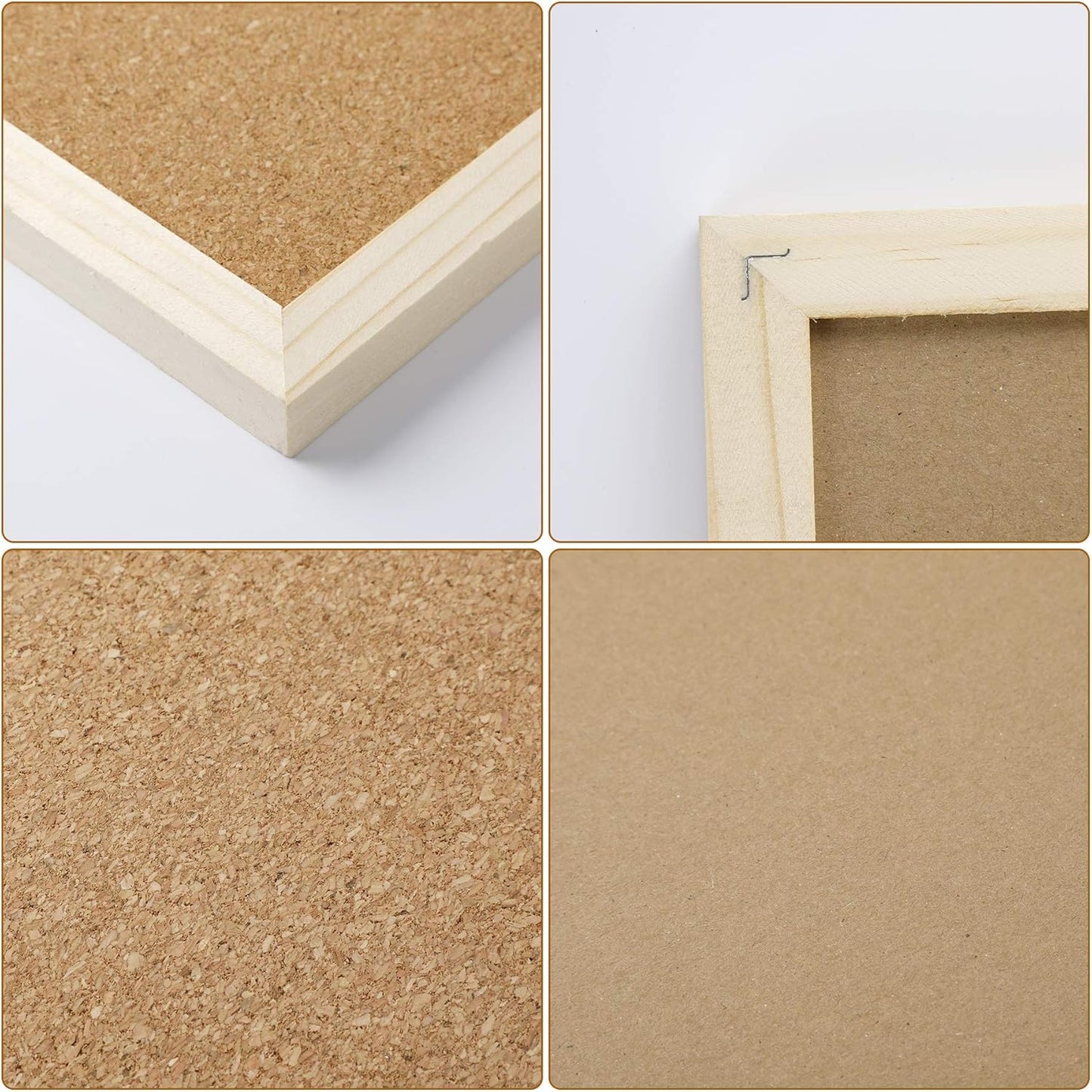 FEBSNOW Cork Board Bulletin Board 15.7 x 12 Inches with Rectangle White Frame Hanging Pin for Office Home Message Board or Vision Board Decoration