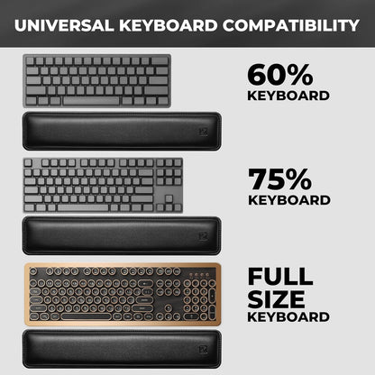 GLENCREAG Ergonomic Keyboard Wrist Rest - PU Leather Cushioned Support for Typing & Gaming, Comfortable Contoured Design for Wrist Pain Relief, Tan