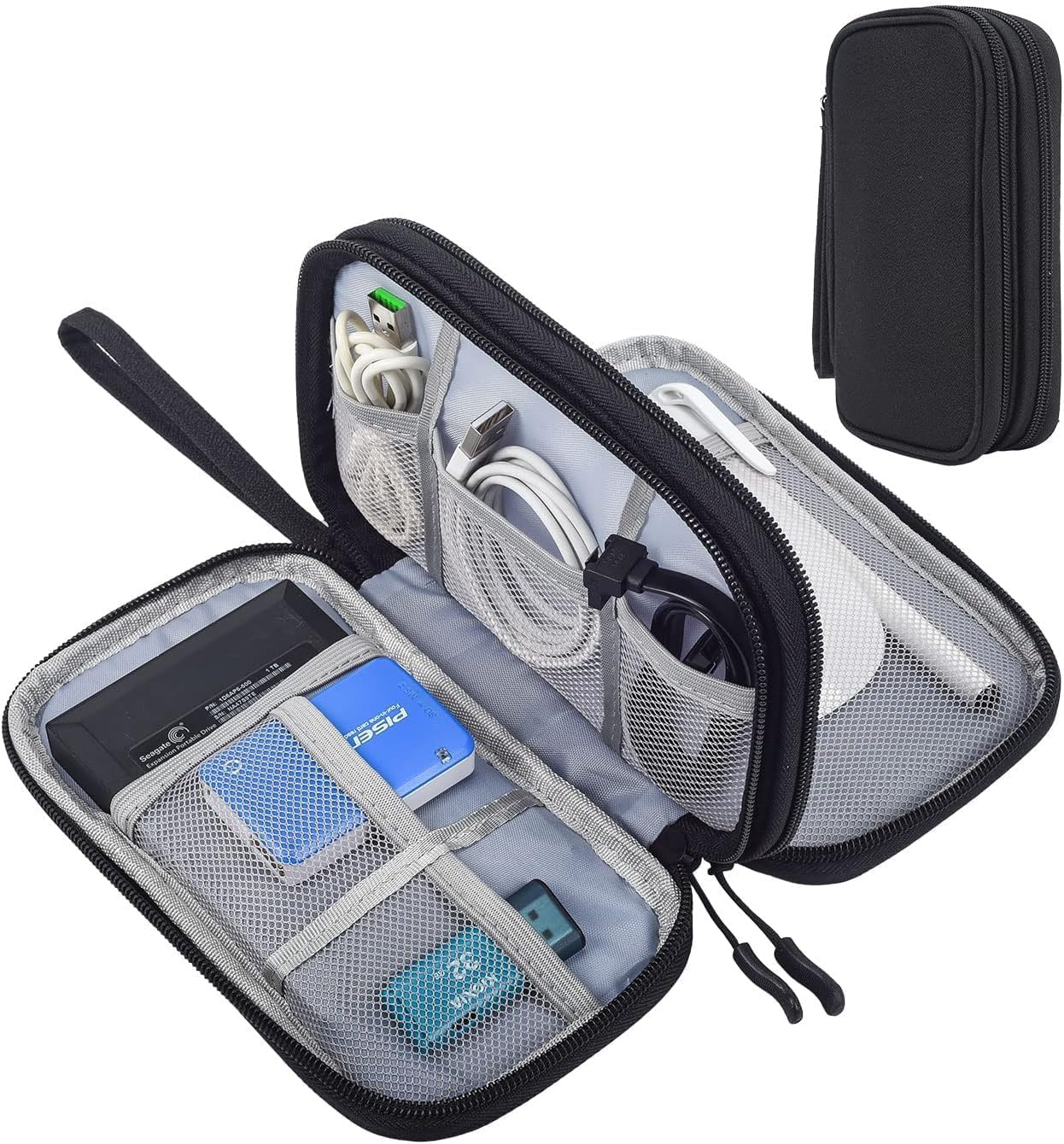 CAOODKDK Electronics Accessories Organizer Pouch Bag, Travel Universal Organizer for Cable, Charger, Phone, SD Card, Business Travel Gadget Bag
