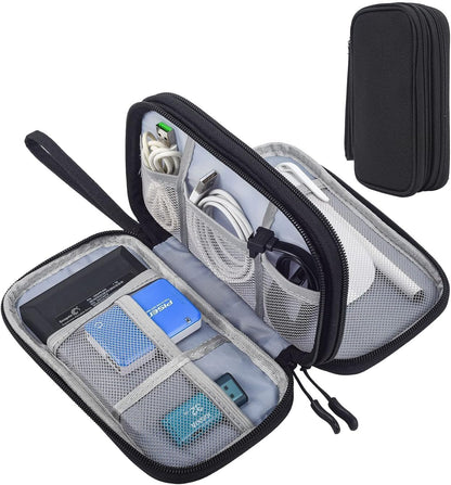 CAOODKDK Electronics Accessories Organizer Pouch Bag, Travel Universal Organizer for Cable, Charger, Phone, SD Card, Business Travel Gadget Bag