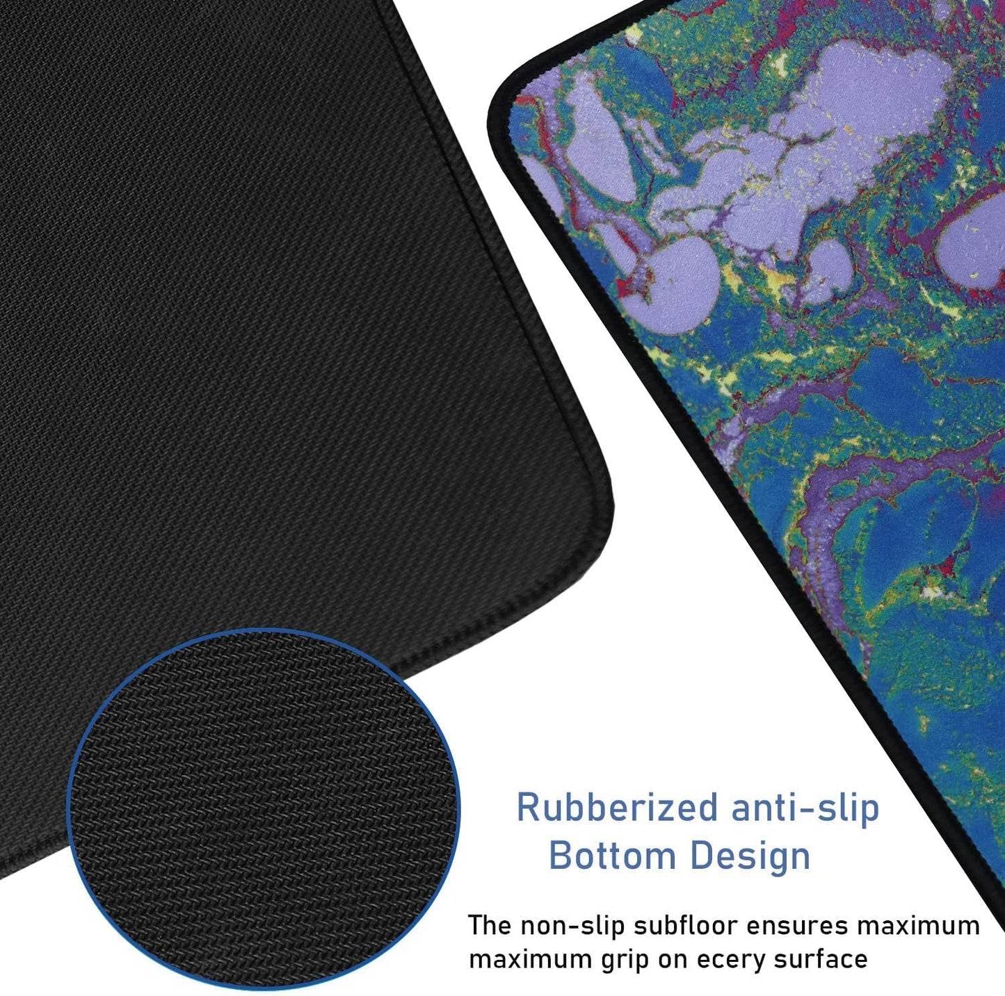 Large Extended Gaming Mouse Pad with Stitched Edges, (31.5X15.7In) Durable Non-Slip Natural Rubber Base, Waterproof Computer Keyboard Pad Mat for Esports Pros/Gamer/Desktop/Office/Home-Black