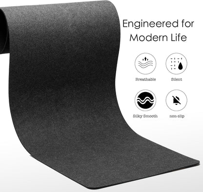 59’’x15.75” Large Felt Desk Mat, Computer Mat for Desk, Non-Slip Mouse Pad, Office Supplies Desk Protector, Desk Accessories for Home and Office (Dark Gray)