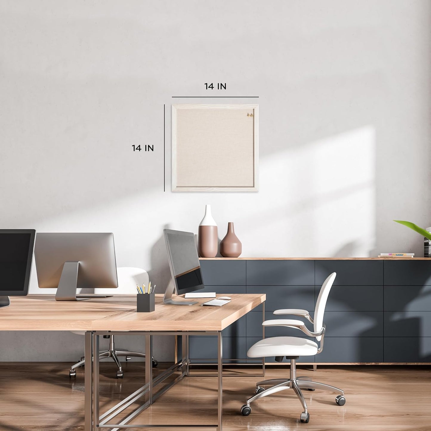 U Brands Rustic Weekly Dry Erase Board with White Wooden Frame, Office Supplies, 14” x 14”
