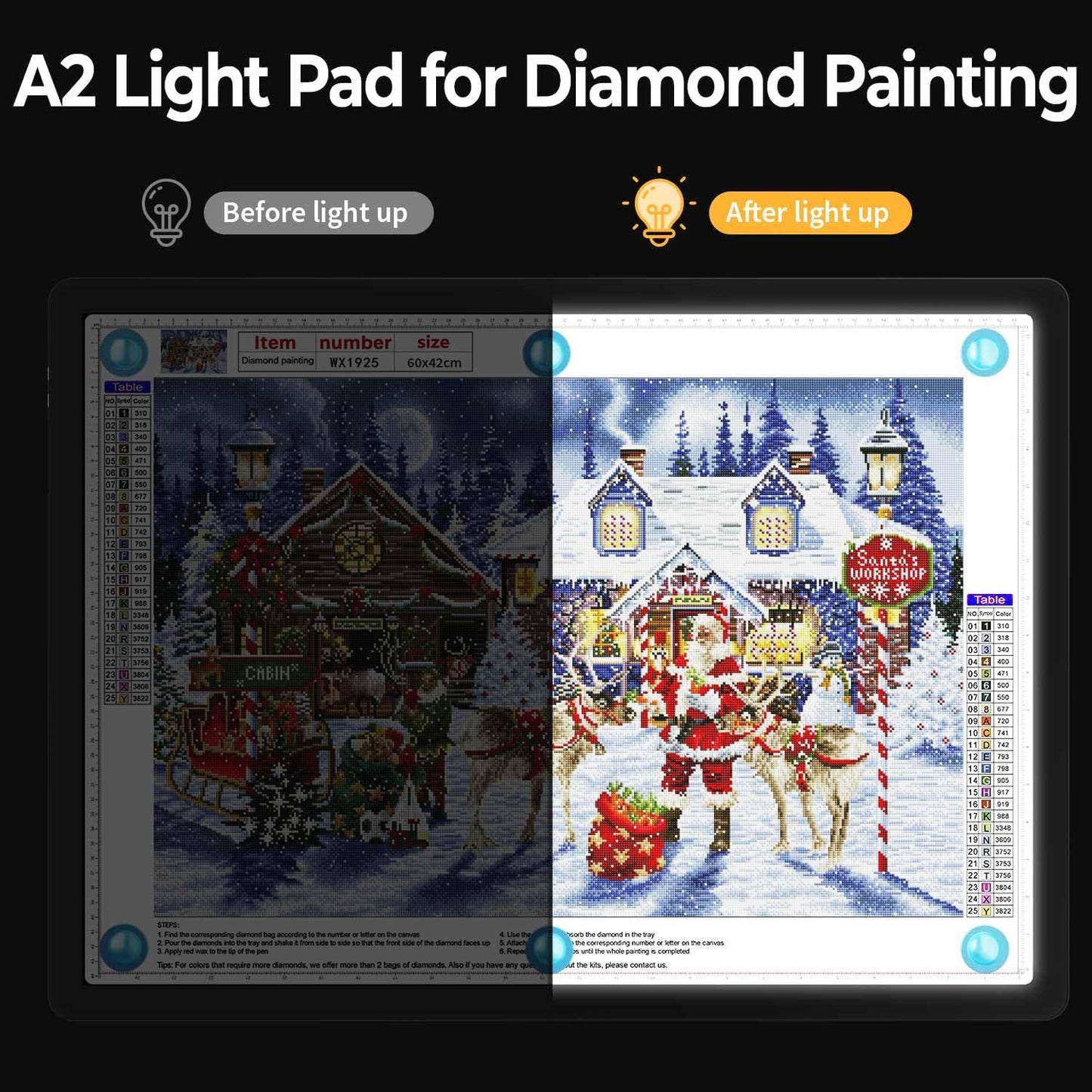 Heanolier Rechargeable A4 Light Board with Stand, 7100Lux Super Bright Magnetic Light Pad with Side Buttons, Wireless Light Box for Tracing, LED Light Table for Diamond Painting,Sketching,Drawing