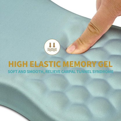 Hokafenle Ergonomic Mouse Pad Wrist Support with Massage Design, Wrist Rest Pain Relief Mousepad with Memory Foam&Non-Slip PU Base, Mouse Pads for Wireless Mouse & Desk (12x8 inch,Black)