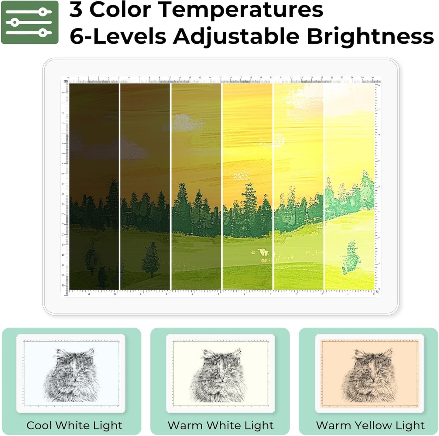 Rechargeable A4 Light Box for Tracing,Bawaslom LED Light Pad with Adjustable Stand and Strong Magnets,Ultra-Thin & Bright Tracing Board for Diamond Art,Sketching,Vinyl Weeding,Architectural Design