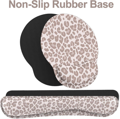Ergonomic Mouse Pad with Wrist Rest and Keyboard Wrist Rest, Memory Foam Wrist Rest for Computer Keyboard, Easy Typing, Pain Relief, Mouse Pad Wrist Support for Gaming,Office, Laptop, Black Flower