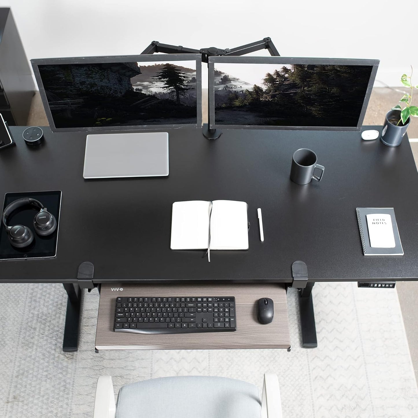 VIVO Large Keyboard Tray Under Desk Pull Out with Extra Sturdy C Clamp Mount System, 27 (33 Including Clamps) x 11 Inch Slide-Out Platform Computer Drawer for Typing, Black, MOUNT-KB05E