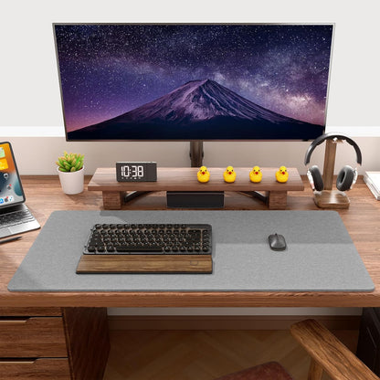 Auhoahsil Felt Desk Mat, Minimalist Large Mouse Pad XXL 35.5 x 15.7 in, Desk Matt for Desktop, Keyboard, Laptop, Computer, Office, Work from Home, Gaming, White