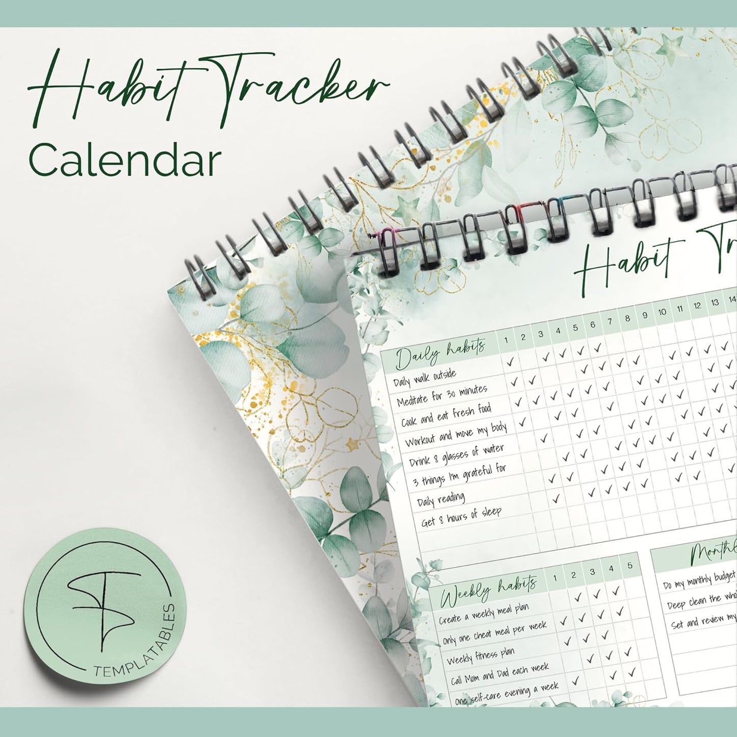 Habit Tracker Calendar – Daily, Weekly & Monthly Habit & Goal Tracker, Wire-Bound Planner with Colorful Design, Premium 250gsm Paper | A5 (Rainbow)