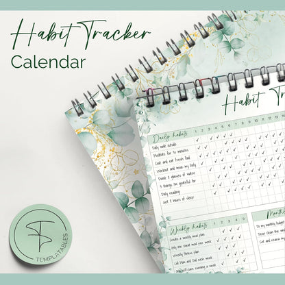 Habit Tracker Calendar – Daily, Weekly & Monthly Habit & Goal Tracker, Wire-Bound Planner with Colorful Design, Premium 250gsm Paper | A5 (Rainbow)