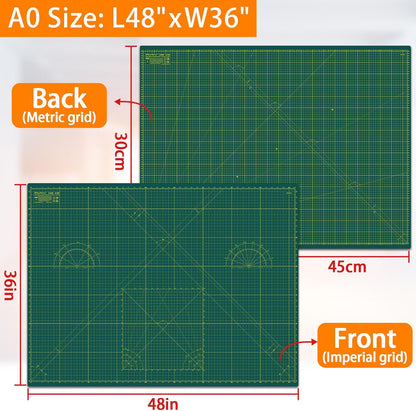 Self Healing Cutting Mat A3 12"x18" – Double Sided 5-Ply Craft Mat for Sewing, Quilting, Fabric, Scrapbooking – Pink/Purple