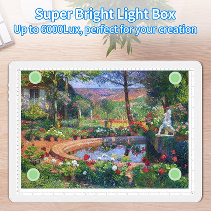 TOHETO A4 Light Board for Diamond Painting, Super Bright Magnetic Light Pad with Side Buttons, Lightbox for Tracing and Drawing, Corded Light Table for Sketching, Animation, Weeding Vinyl (Black)