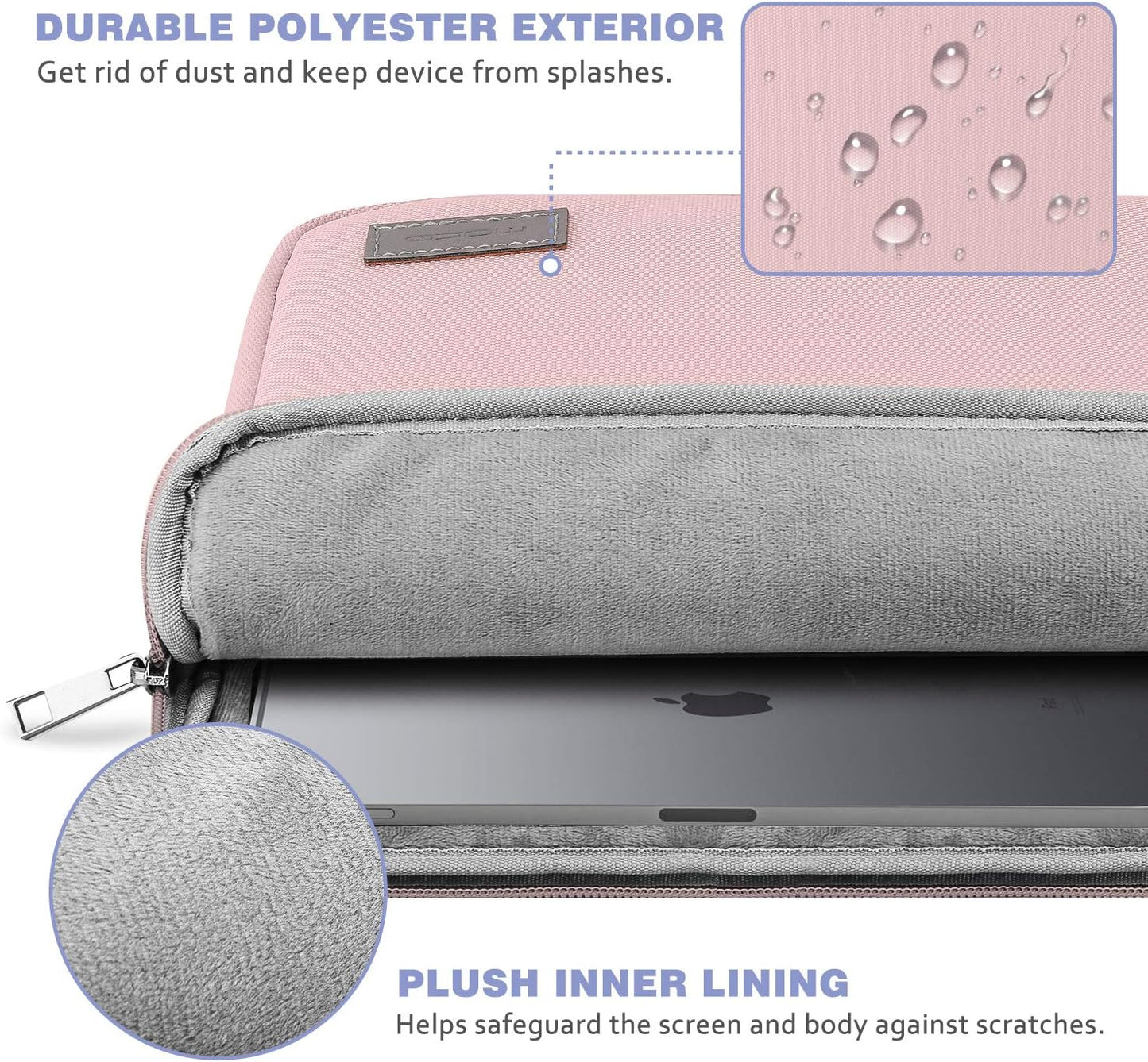 MoKo 9-11 Inch Tablet Sleeve Bag Carrying Case Fits iPad Pro 11 M5/Air M3, iPad A16 2025, i-Pad 10th 10.9, i-Pad 9/8/7th Gen 10.2, iPadAir 5/4th 10.9, Tab S8 11"/Tab A 10.1,Cloudy Pink