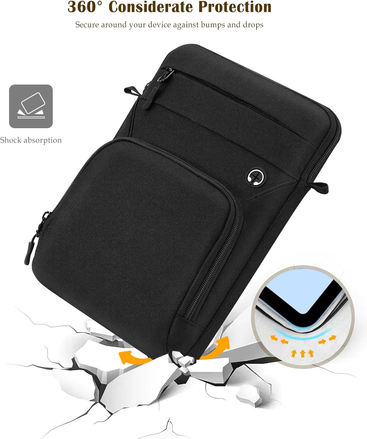 Dadanism 9-11 Inch Tablet Sleeve Bag with Shoulder Strap for iPad (A16) 11", iPad Air M4 Pro M5 11", i-Pad 10th Gen 10.9", i-Pad 9/8/7th Gen 10.2", Galaxy Tab A11+ Plus 11", reMarkable 2 10.3", Black