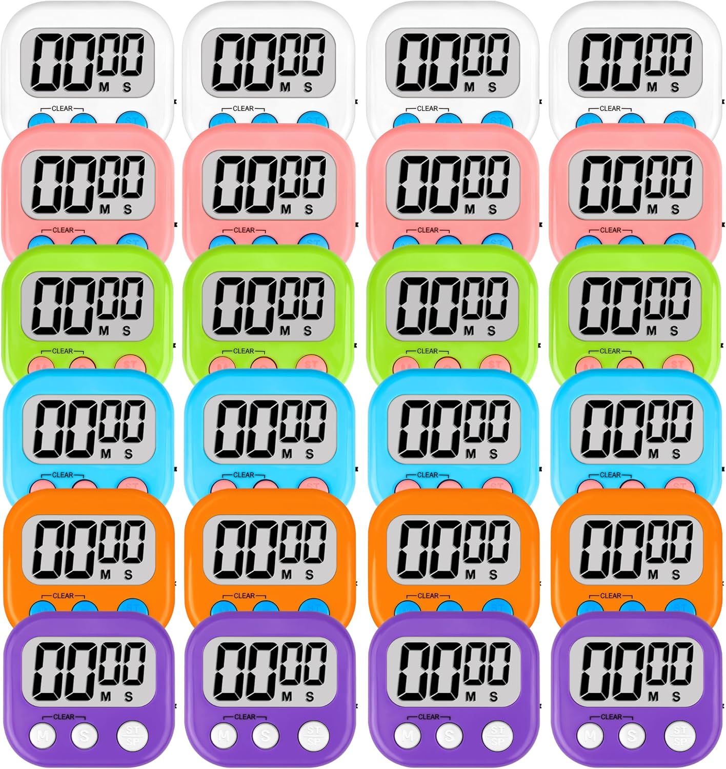 ZILLEEN Classroom Timers for Kids Classroom Magnetic Digital Kitchen Timers for Cooking Teachers Gym Game 6 Pcs