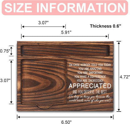 Inspirational Motivational Gifts, Encourage Gifts, Recovery Gifts, Little Reminders Sticky Note Holder, Post-it Note Dispenser for Desk, Wooden Post-it Note & Pen Holder 6.5" x 4.7" - FTA121