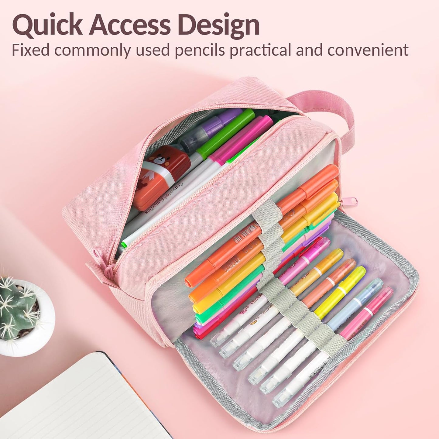Sooez Original High Capacity Pencil Case, Big Pencil Bag Pouch Box Organizer Pen Case, Aesthetic Supply for Girls Adults, Portable Journaling Supplies with Easy Grip Handle & Loop, Mint Green
