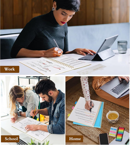 Dotted Notebook, Spiral Notebook Journal 8.5” x 11”, A4 Large Dot Grid Notebooks for Women Men, 100 GSM Dotted Paper, Plastic Hardcover Spiral Bullet Journals for Work School Sketching, Green