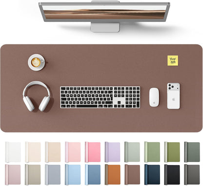 YSAGi Leather Desk Pad Protector, Large Mouse Pad, Non-Slip PU Leather Desk Blotter, Waterproof Writing Pad for Office and Home (31.5" x 15.8", Eggshell) - Colors A