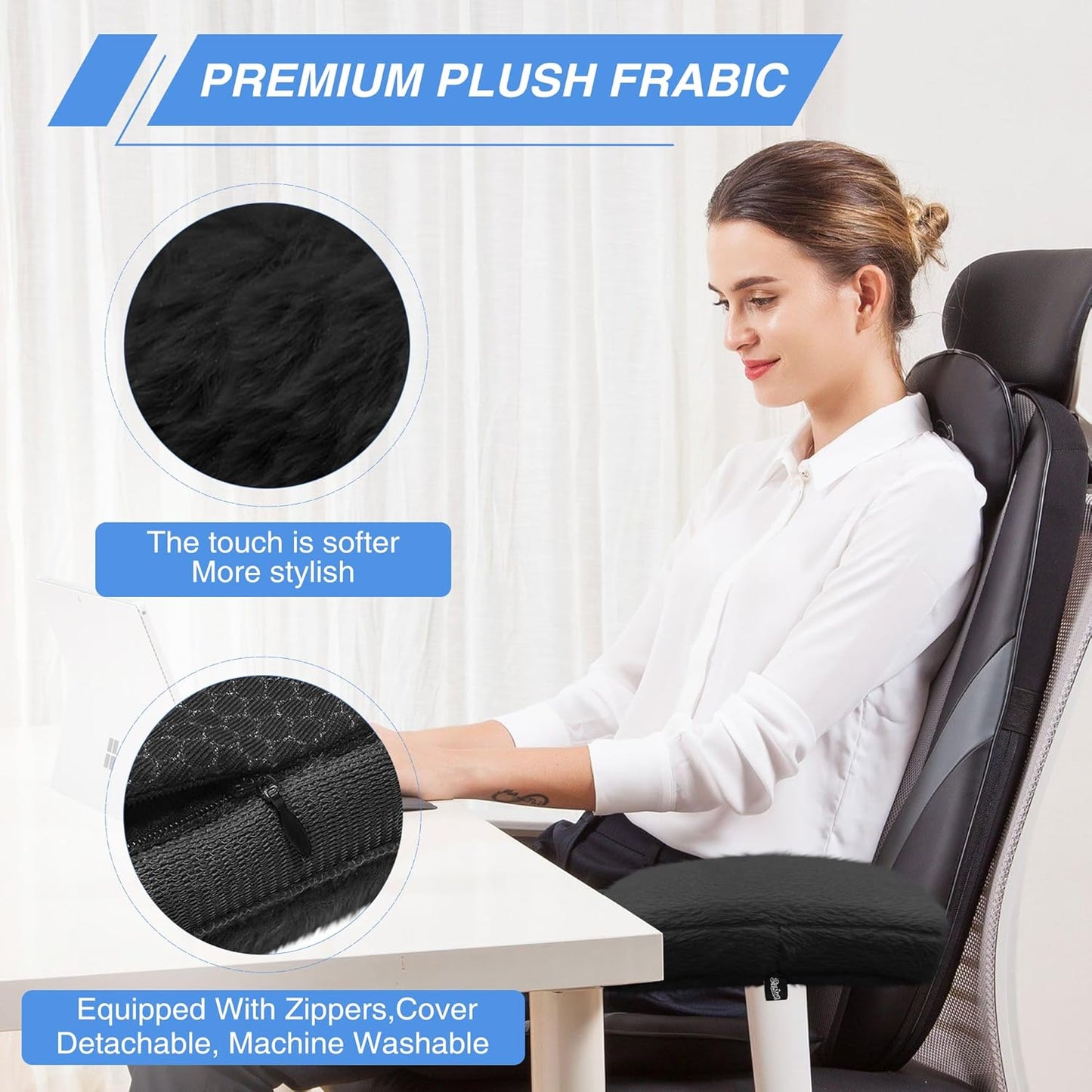 SPRING SEAON Office Chair Arm Covers Plush Office Chair Arm Pads Premium Memory Foam Gaming Chair Armrest Cushion Provide Cushioning for Elbows and Forearms 2 Pack Arm Chair Covers for Arms (Pink)