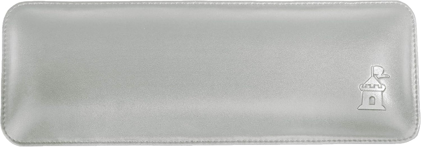 Bailey Compact by Castle - Wrist Rest for Keyboards with Around 61 Keys - Leather Ergonomic Computer Extra Firm Keyboard Wrist Support for Typists, Gaming, Heavy Office Use (Stone, Compact Size)
