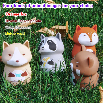 Mechanical Kitchen Timer - Cute Animal Wind Up 60 Minutes Manual Countdown Timer for Kids, Classroom, Home, Study and Cooking - Grey Raccoon