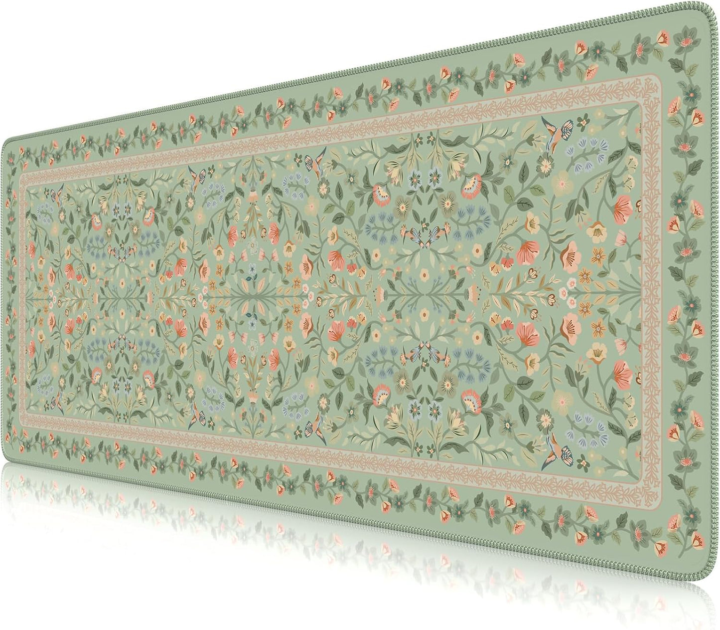 iCasso Desk Mat for Keyboard and Mouse, Large Mouse Pad, Desk Pad Mat, Anti-Slip Big Mousepad with Stitched Edges for Computer Desktop(Deep Green)