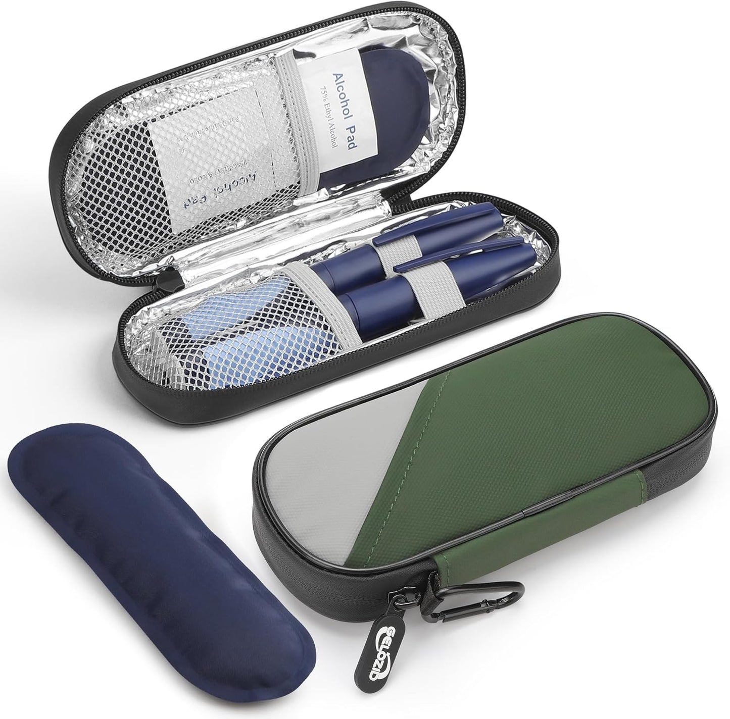 Gelozid Insulin Pen Cooler Travel Case Diabetic Medication Insulated Cool Organizer with 2 Reusable Ice Packs for Insulin Pen and Other Diabetic Supplies, for the Daily Life and Trip(Black)
